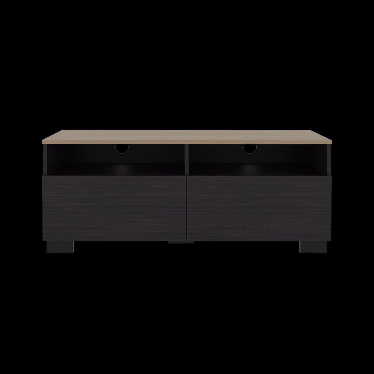 Rack de TV Colman Wengue y Fresno 113x45cm para TV Hasta 50 Pulgadas con Cuatro Compartimientos - MUEBLES DE TV | Bylmo