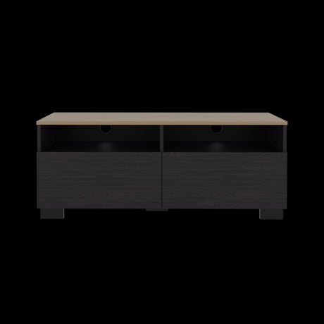 Rack de TV Colman Wengue y Fresno 113x45cm para TV Hasta 50 Pulgadas con Cuatro Compartimientos - MUEBLES DE TV | Bylmo