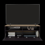 Rack de TV Colman Wengue y Fresno 113x45cm para TV Hasta 50 Pulgadas con Cuatro Compartimientos - MUEBLES DE TV | Bylmo