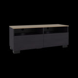 Rack de TV Colman Wengue y Fresno 113x45cm para TV Hasta 50 Pulgadas con Cuatro Compartimientos - MUEBLES DE TV | Bylmo