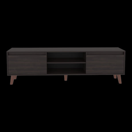 Rack de TV Polaris Nogal 180x52cm para TV Hasta 75 Pulgadas con Cuatro Compartimientos - MUEBLES DE TV | Bylmo