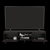 Rack de TV Polaris Nogal 180x52cm para TV Hasta 75 Pulgadas con Cuatro Compartimientos - MUEBLES DE TV | Bylmo