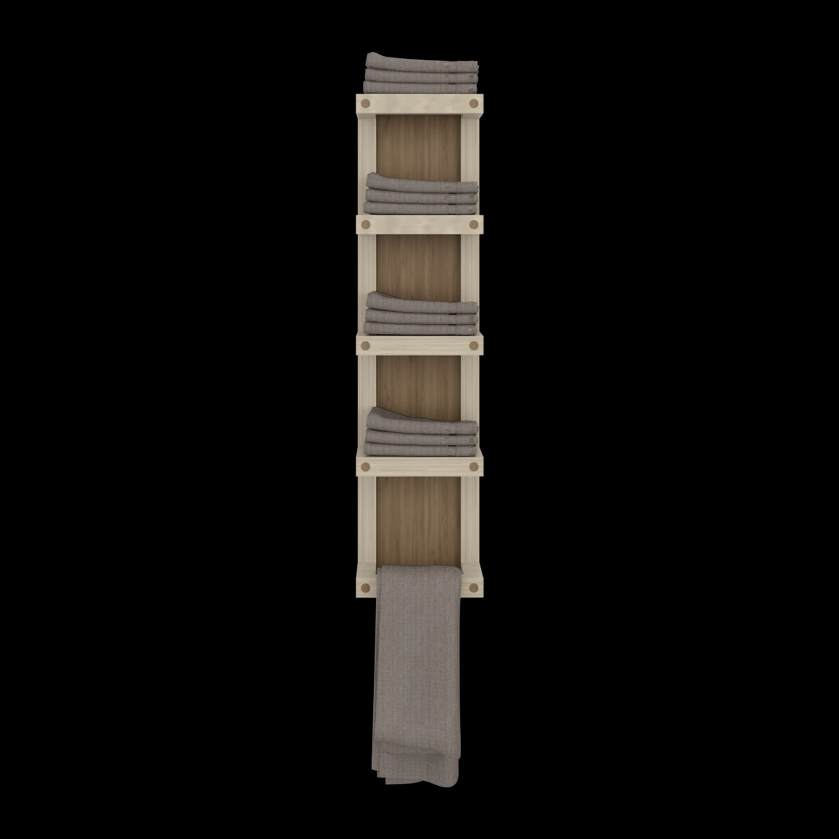 Toallero de Pared Flotante Arlington Fresno Europeo 20x79cm con Cuatro Entrepaños - OTROS MUEBLES PARA BANHO | Bylmo