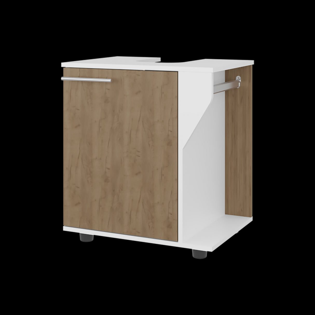 Mueble para Lavamanos Phillips Blanco y Fresno Europeo 56x62.1cm Individual sin Lavamanos - MUEBLES PARA LAVAMANOS | Bylmo