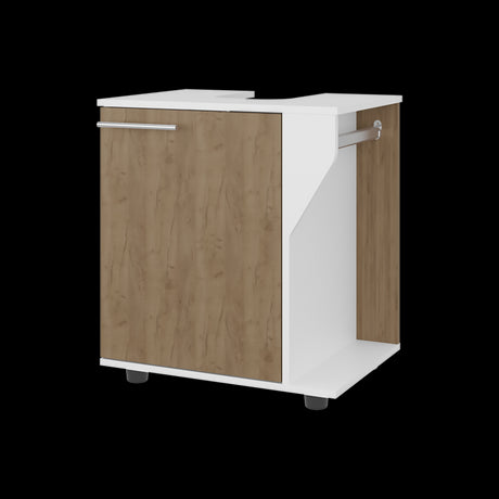 Mueble para Lavamanos Phillips Blanco y Fresno Europeo 56x62.1cm Individual sin Lavamanos - MUEBLES PARA LAVAMANOS | Bylmo