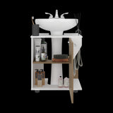 Mueble para Lavamanos Phillips Blanco y Fresno Europeo 56x62.1cm Individual sin Lavamanos - MUEBLES PARA LAVAMANOS | Bylmo