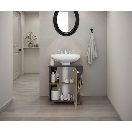 Mueble para Lavamanos Phillips Wengue y Fresno Europeo 56x62.1cm Individual sin Lavamanos - MUEBLES PARA LAVAMANOS | Bylmo