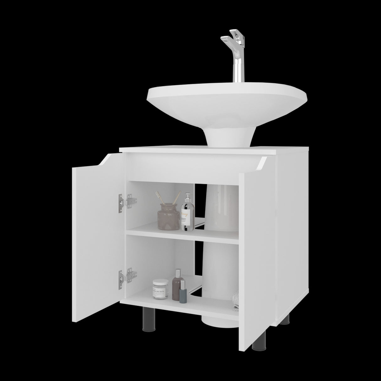 Mueble para Lavamanos Marlo Blanco 55x63cm Individual sin Lavamanos - MUEBLES PARA LAVAMANOS | Bylmo