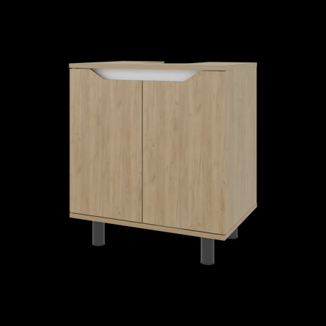 Mueble para Lavamanos Marlo Fresno Europeo y Blanco 55x63cm Individual sin Lavamanos - MUEBLES PARA LAVAMANOS | Bylmo