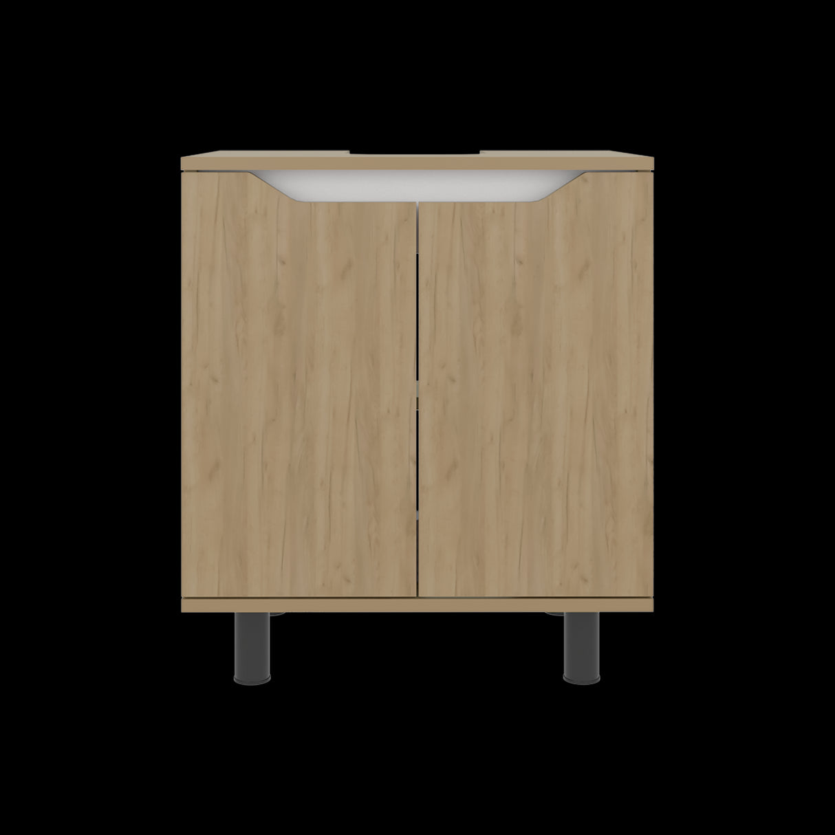 Mueble para Lavamanos Marlo Fresno Europeo y Blanco 55x63cm Individual sin Lavamanos - MUEBLES PARA LAVAMANOS | Bylmo