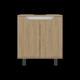 Mueble para Lavamanos Marlo Fresno Europeo y Blanco 55x63cm Individual sin Lavamanos - MUEBLES PARA LAVAMANOS | Bylmo
