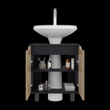 Mueble para Lavamanos Marlo Wengue y Fresno Europeo 55x63cm Individual sin Lavamanos - MUEBLES PARA LAVAMANOS | Bylmo