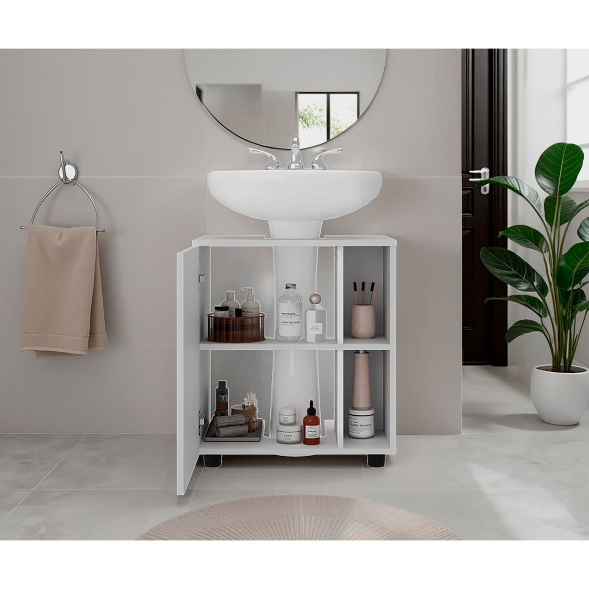 Mueble para Lavamanos Pascuale Blanco 55x62cm Individual sin Lavamanos - MUEBLES PARA LAVAMANOS | Bylmo