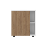 Mueble para Lavamanos Pascuale Blanco y Fresno Europeo 55x62cm Individual sin Lavamanos - MUEBLES PARA LAVAMANOS | Bylmo