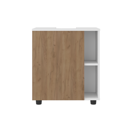 Mueble para Lavamanos Pascuale Blanco y Fresno Europeo 55x62cm Individual sin Lavamanos - MUEBLES PARA LAVAMANOS | Bylmo