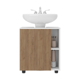 Mueble para Lavamanos Pascuale Blanco y Fresno Europeo 55x62cm Individual sin Lavamanos - MUEBLES PARA LAVAMANOS | Bylmo