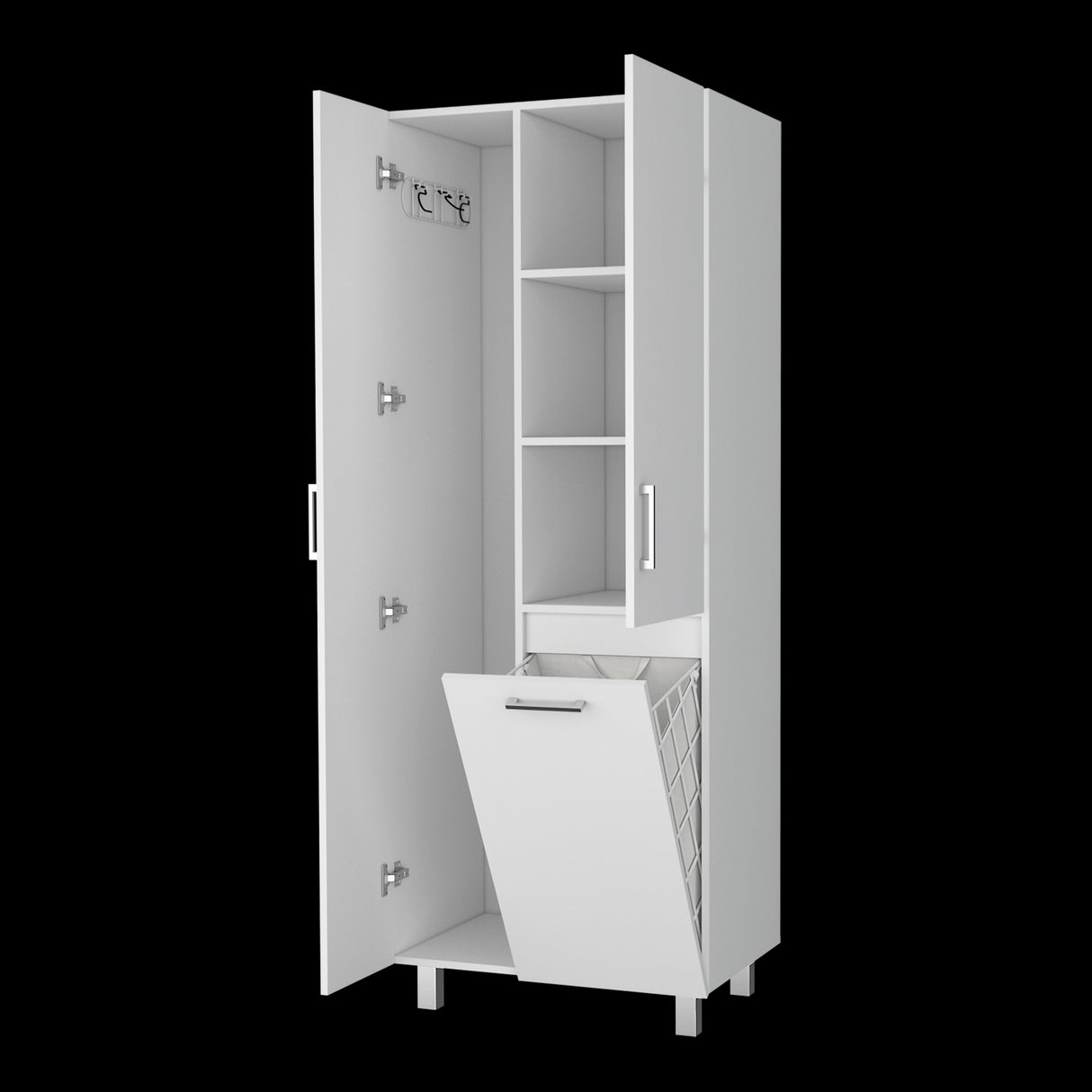 Armario de Aseo Iris Blanco 68.1x180cm Con Tres Puertas - MUEBLES DE ASEO Y ROPAS | Bylmo