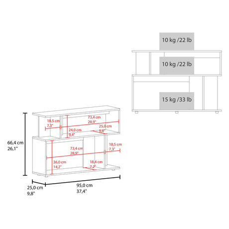Mesa Auxiliar Fresno Europeo 95x66.4cm Rectangular con Cuatro Compartimientos - MESAS AUXILIARES | Bylmo