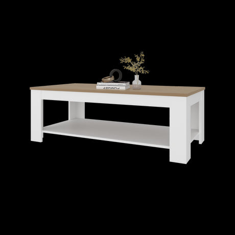 Mesa de Centro Cecil Blanco Fresno 120x41.2cm Rectangular con Patas - MESAS DE CENTRO | Bylmo