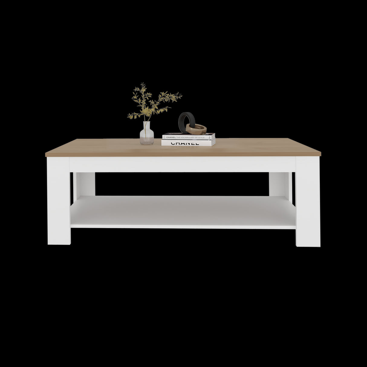 Mesa de Centro Cecil Blanco Fresno 120x41.2cm Rectangular con Patas - MESAS DE CENTRO | Bylmo
