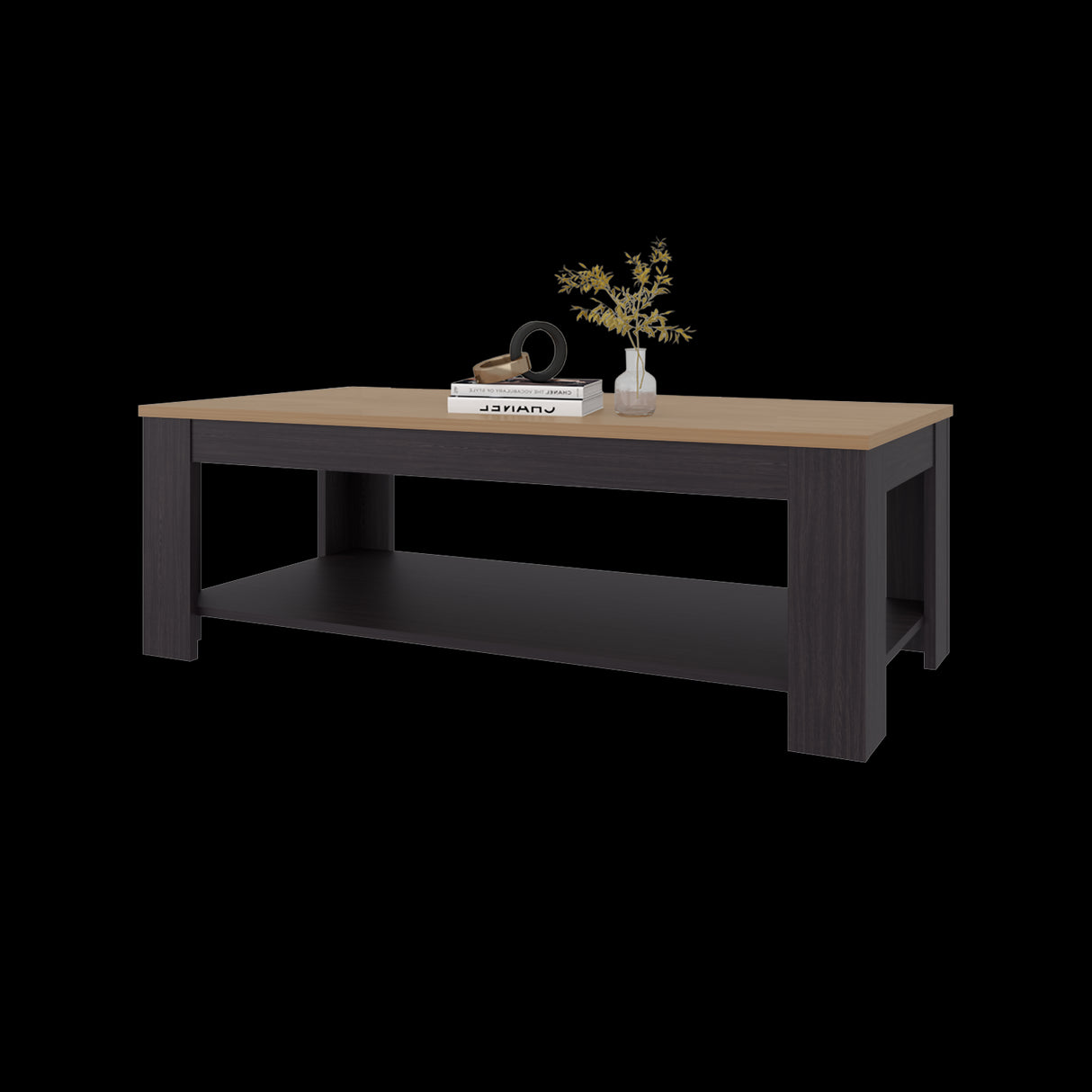 Mesa de Centro Cecil Wengue Fresno 120x41.2cm Rectangular con Patas - MESAS DE CENTRO | Bylmo