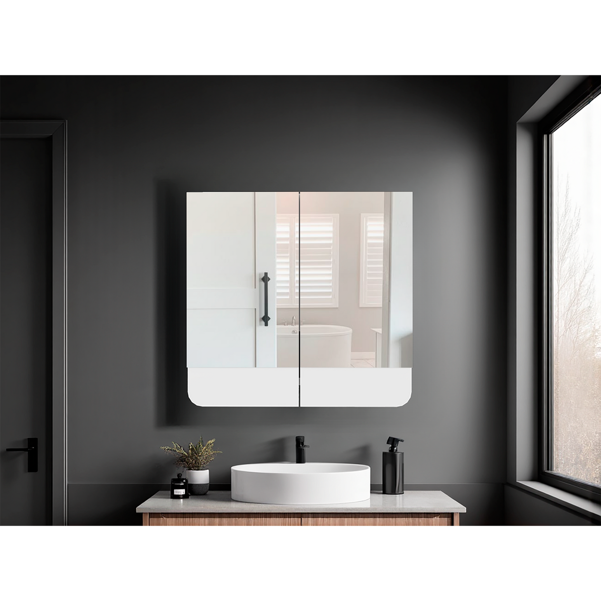 Gabinete de Baño Luv Blanco 45x43cm Rectangular con Espejo y con Dos Puertas - GABINETES DE BANHO | Bylmo