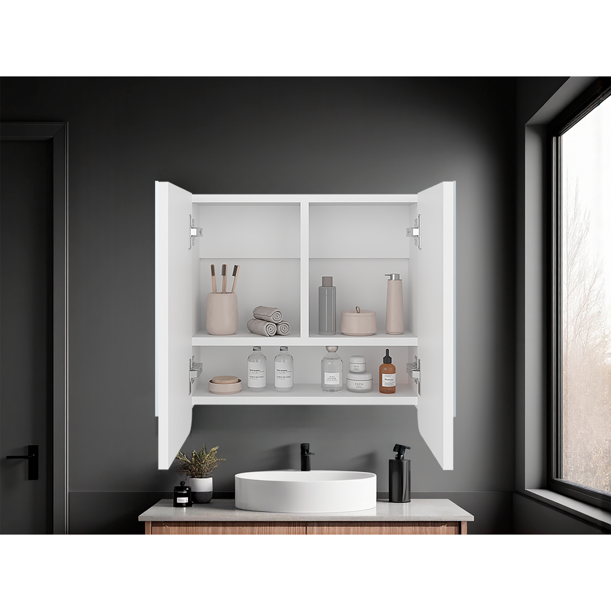 Gabinete de Baño Luv Blanco 45x43cm Rectangular con Espejo y con Dos Puertas - GABINETES DE BANHO | Bylmo