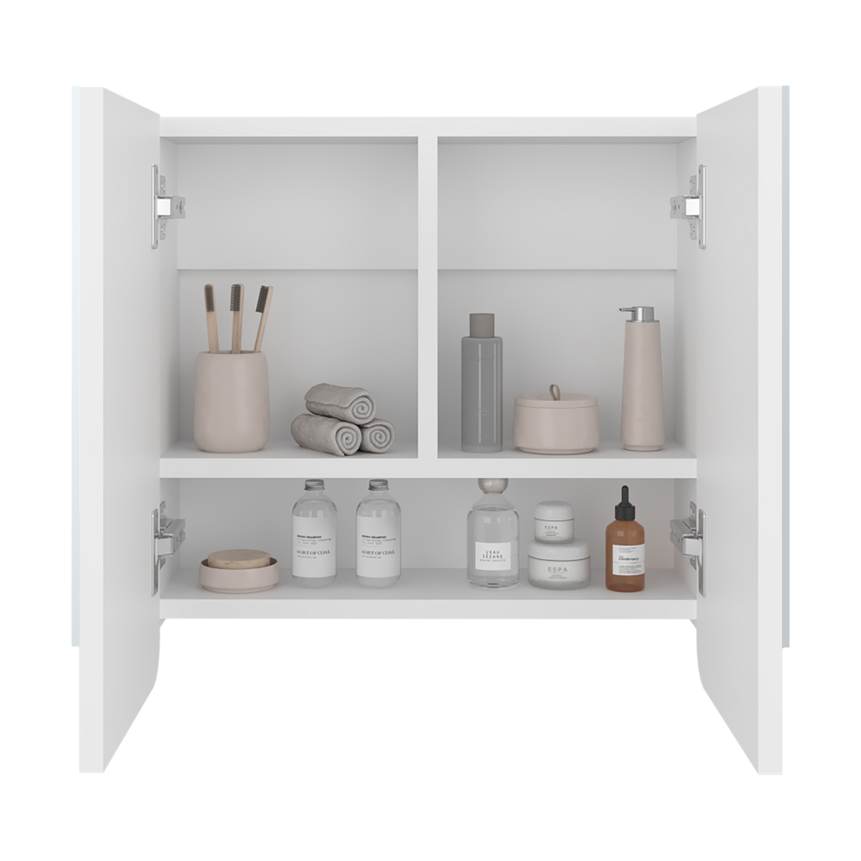 Gabinete de Baño Luv Blanco 45x43cm Rectangular con Espejo y con Dos Puertas - GABINETES DE BANHO | Bylmo