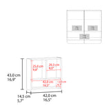 Gabinete de Baño Luv Blanco 45x43cm Rectangular con Espejo y con Dos Puertas - GABINETES DE BANHO | Bylmo