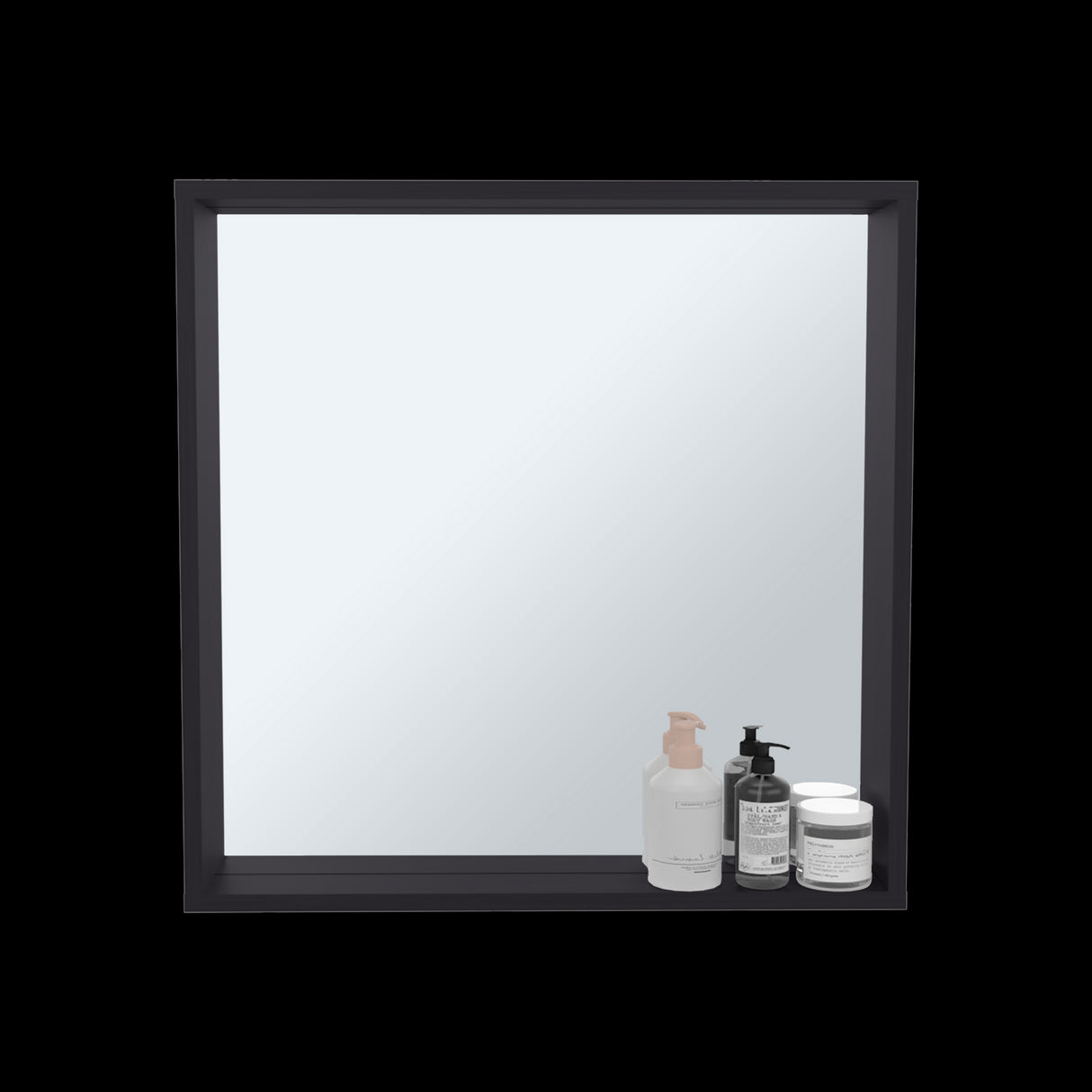 Gabinete de Baño Dakota Wengue 60x60cm Rectangular con Espejo y sin Puertas - GABINETES DE BANHO | Bylmo