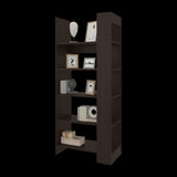 Biblioteca Woodstock Nogal 72.6x170cm Rectangular con Cinco Entrepaños y Seis Compartimientos - BIBLIOTECAS Y ESTANTERIAS | Bylmo