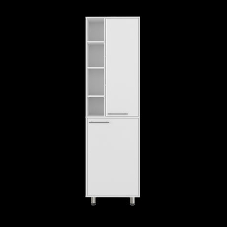 Alacena Burton Blanco 58.6x204cm con Patas y con Dos Puertas - ALACENAS Y MUEBLES MICROONDAS | Bylmo