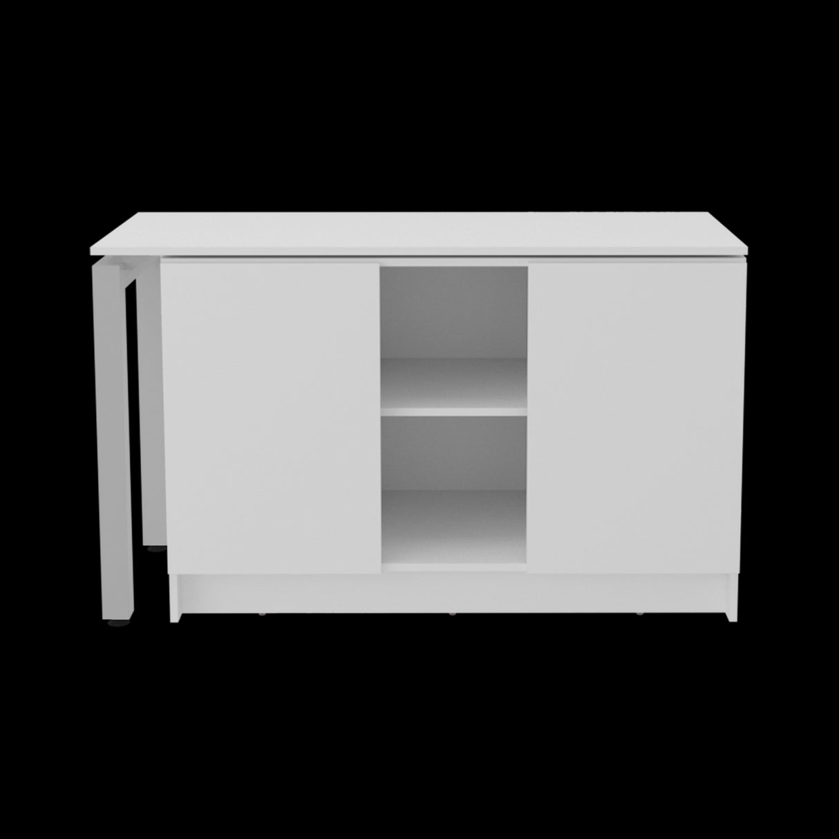 Escritorio Alfie Blanco 120x72.5cm sin Cajones con Organizador de Libros y con Archivador - ESCRITORIOS | Bylmo