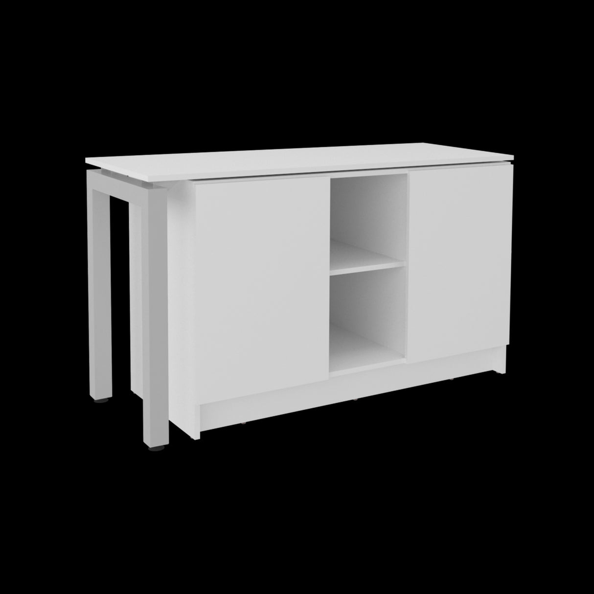 Escritorio Alfie Blanco 120x72.5cm sin Cajones con Organizador de Libros y con Archivador - ESCRITORIOS | Bylmo