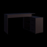 Escritorio en L Upton Wengue 137.5x75cm con Tres Cajones y con Organizador de Libros - ESCRITORIOS | Bylmo