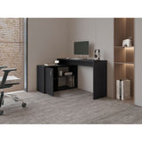 Escritorio en L Axis Eco Wengue 125x71cm con Organizador de Libros - ESCRITORIOS | Bylmo