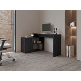 Escritorio en L Axis Eco Wengue 125x71cm con Organizador de Libros - ESCRITORIOS | Bylmo