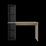 Escritorio con Biblioteca Aston Macadamia y Wengue 120.3x145.8cm con Organizador de Libros - ESCRITORIOS | Bylmo