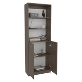 Estantería Home Milan y Blanco 62.8x180.6cm Rectangular con Dos Puertas y con Cuatro Entrepaños - BIBLIOTECAS Y ESTANTERIAS | Bylmo