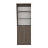 Estantería Home Milan y Blanco 62.8x180.6cm Rectangular con Dos Puertas y con Cuatro Entrepaños - BIBLIOTECAS Y ESTANTERIAS | Bylmo