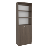 Estantería Home Milan y Blanco 62.8x180.6cm Rectangular con Dos Puertas y con Cuatro Entrepaños - BIBLIOTECAS Y ESTANTERIAS | Bylmo