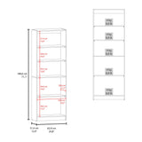 Estantería Home Milan y Blanco 62.8x180.6cm Rectangular con Dos Puertas y con Cuatro Entrepaños - BIBLIOTECAS Y ESTANTERIAS | Bylmo