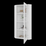 Vitrina Esquinera Genova Blanco 59.4x110.6cm Rectangular con Cuatro Compartimientos y con Tres Entrepaños - BIBLIOTECAS Y ESTANTERIAS | Bylmo