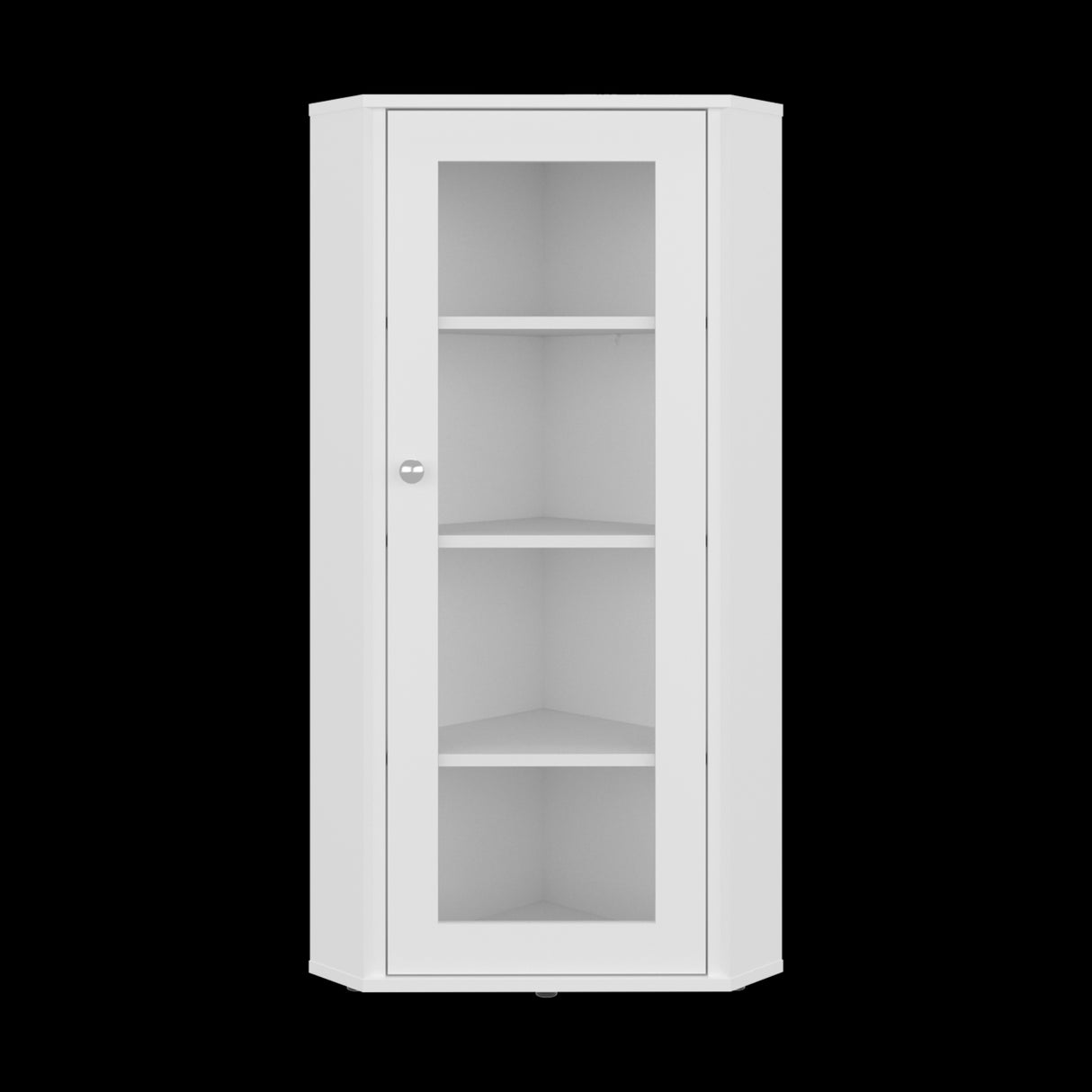 Vitrina Esquinera Genova Blanco 59.4x110.6cm Rectangular con Cuatro Compartimientos y con Tres Entrepaños - BIBLIOTECAS Y ESTANTERIAS | Bylmo