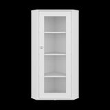 Vitrina Esquinera Genova Blanco 59.4x110.6cm Rectangular con Cuatro Compartimientos y con Tres Entrepaños - BIBLIOTECAS Y ESTANTERIAS | Bylmo
