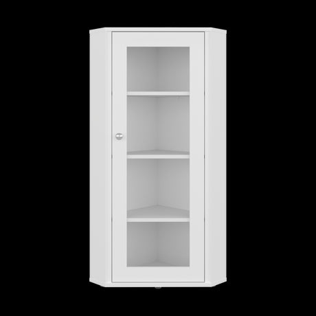 Vitrina Esquinera Genova Blanco 59.4x110.6cm Rectangular con Cuatro Compartimientos y con Tres Entrepaños - BIBLIOTECAS Y ESTANTERIAS | Bylmo