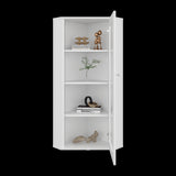 Vitrina Esquinera Genova Blanco 59.4x110.6cm Rectangular con Cuatro Compartimientos y con Tres Entrepaños - BIBLIOTECAS Y ESTANTERIAS | Bylmo