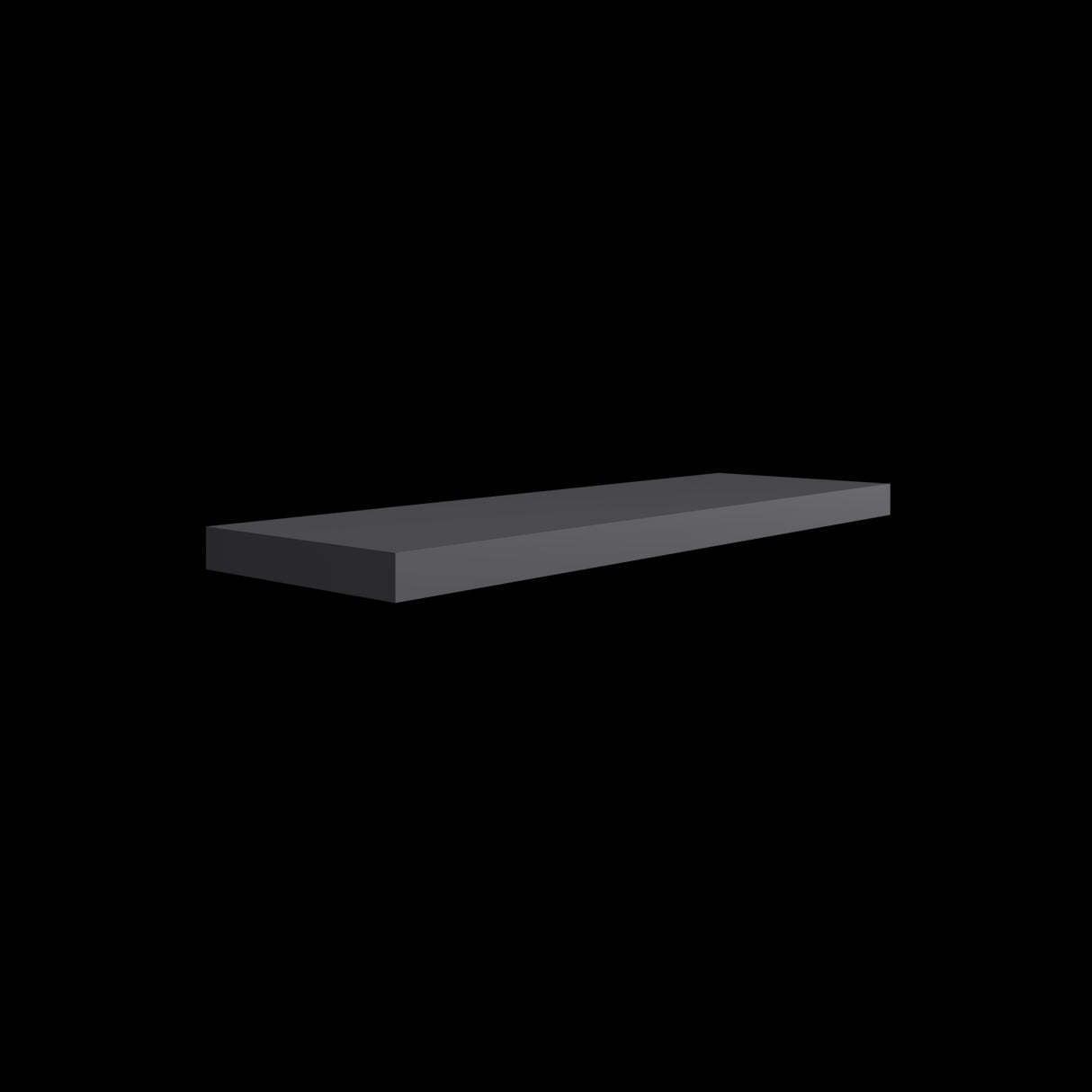 Repisa Plomo 80x3.8cm Rectangular Flotante con Dos Entrepaños - REPISAS | Bylmo