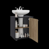 Mueble para Lavamanos Phillips Wengue y Fresno Europeo 56x62.1cm Individual sin Lavamanos y con Una Puerta - MUEBLES PARA LAVAMANOS | Bylmo