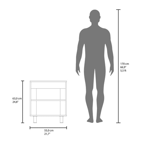 Mueble para Lavamanos Marlo Wengue y Fresno Europeo 55x63cm Individual sin Lavamanos y con Dos Puertas - MUEBLES PARA LAVAMANOS | Bylmo